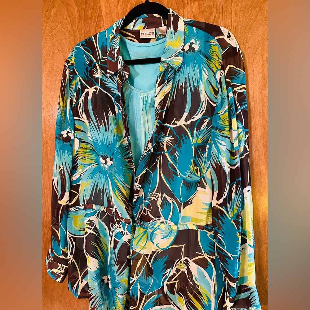 Chicos Long Button Down Blouse - image 5